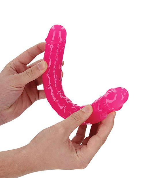Shots RealRock 12" Double Dong Glow in the Dark - Neon Pink | Shop Lowest Prices at Funlove.com