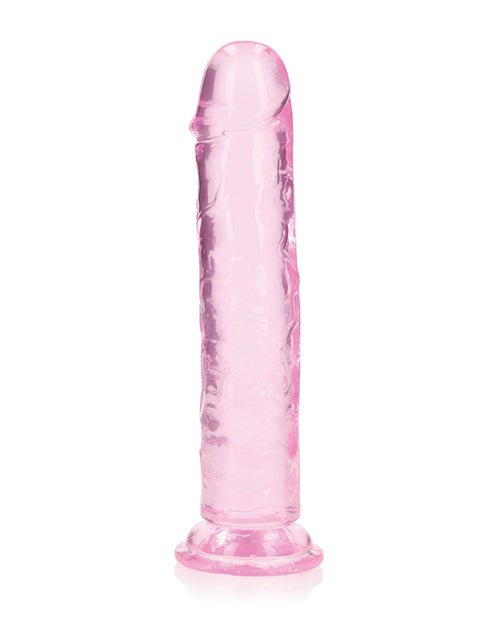 Shots RealRock Crystal Clear 8" Straight Dildo w/Suction Cup - Pink | Shop Lowest Prices at Funlove.com