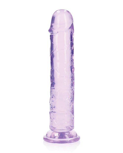 Shots RealRock Crystal Clear 8" Straight Dildo w/Suction Cup - Purple | Shop Lowest Prices at Funlove.com