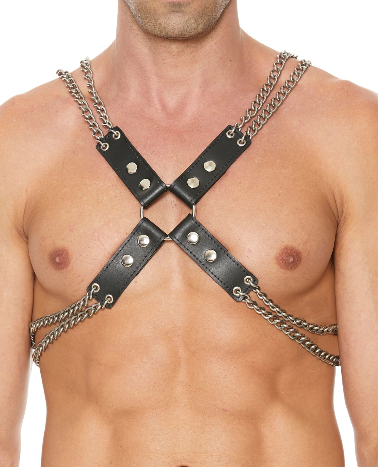 Shots Uomo Chain & Chain Harness - Black | Shop Lowest Prices at Funlove.com