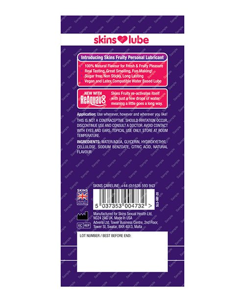 Skins Water Based Lubricant - 5 Ml Foil | Shop Lowest Prices at Funlove.com