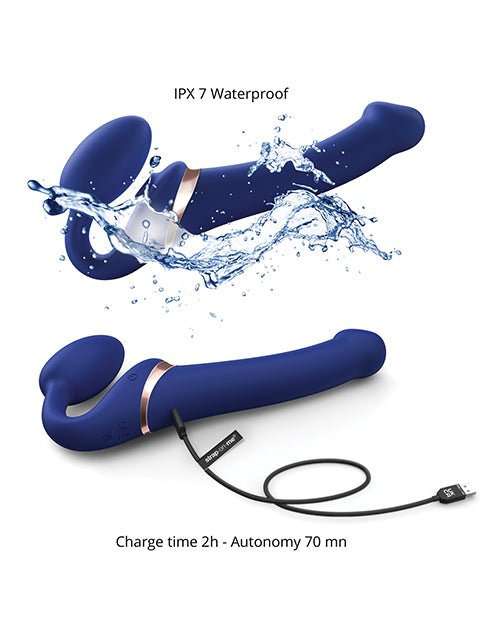 Strap On Me Multi Orgasm Bendable Strapless Strap On Large - Night Blue | Shop Lowest Prices at Funlove.com