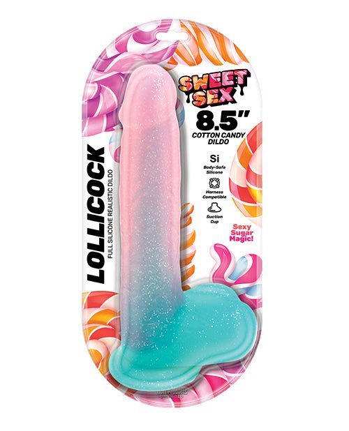 Sweet Sex 8.5" Lollicock Cotton Candy Dildo - Multi Color | Shop Lowest Prices at Funlove.com