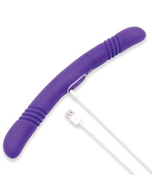 Together Double Delight Double - Ended Vibrating & Thrusting Vibrator - Purple | Shop Lowest Prices at Funlove.com