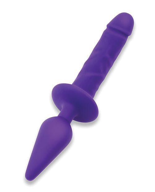 Together Double Pleasure 11" Double - Ended Dildo & Butt Plug - Purple | Shop Lowest Prices at Funlove.com