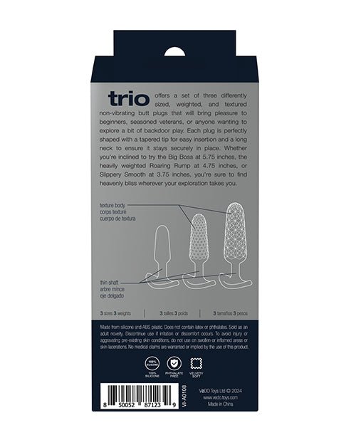 VeDO Trio Anal Plug Set - Black | Shop Lowest Prices at Funlove.com