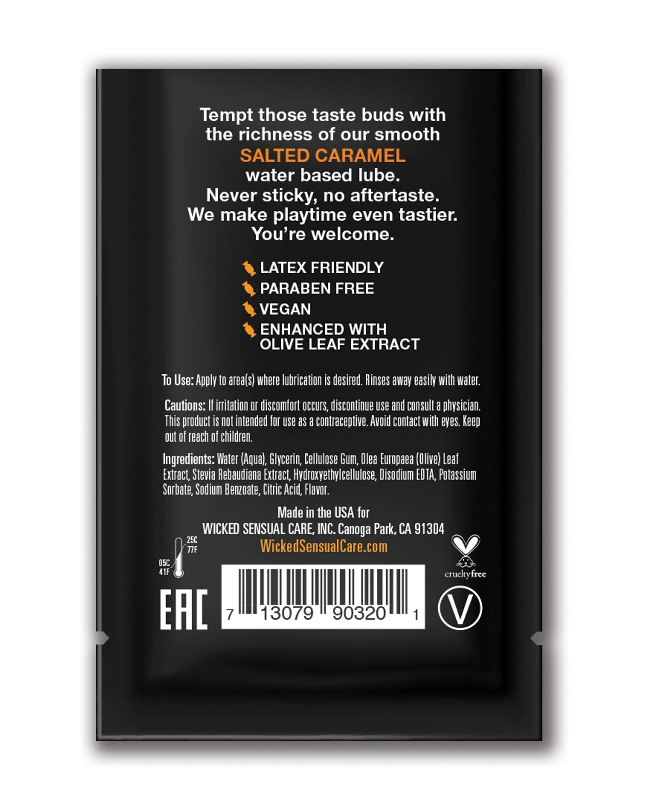 Wicked Sensual Care Aqua Waterbased Lubricant - .1 oz Salted Caramel | Shop Lowest Prices at Funlove.com