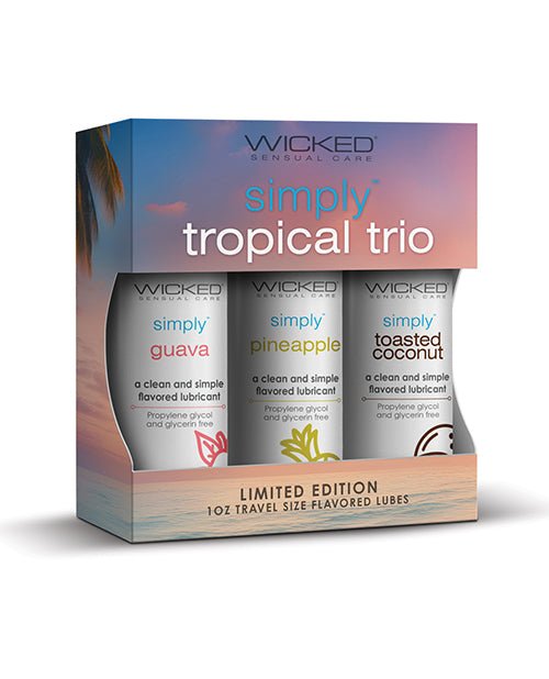 Wicked Sensual Care Tropical Trio Travel Size Flavored Lubes - 1 oz Bottles | Shop Lowest Prices at Funlove.com