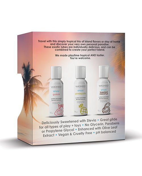 Wicked Sensual Care Tropical Trio Travel Size Flavored Lubes - 1 oz Bottles | Shop Lowest Prices at Funlove.com