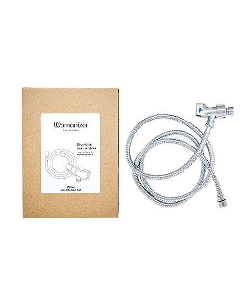 Womanizer Wave Shower Hose & Arm Mount Set - Chrome | Shop Lowest Prices at Funlove.com