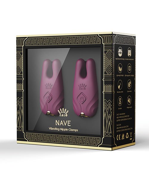 Zalo Nave Vibrating Nipple Clamps - Velvet Purple | Shop Lowest Prices at Funlove.com