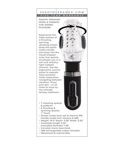 Zero Tolerance Thrill Ride Rechargeable Stroker - Black/Clear | Shop Lowest Prices at Funlove.com