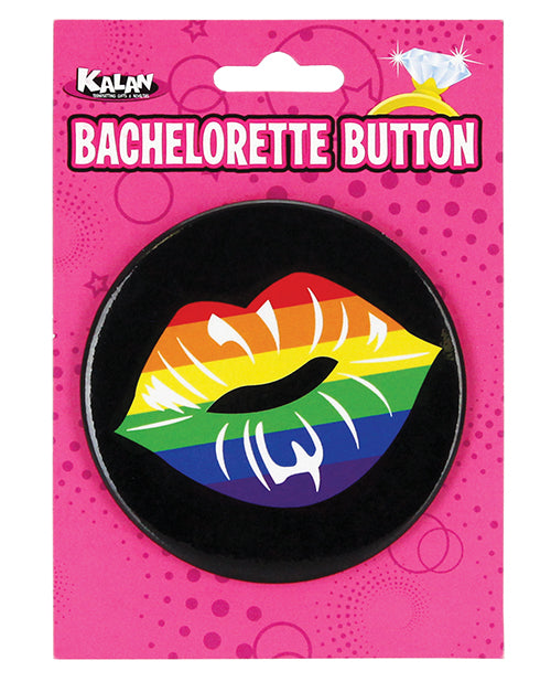 3" Button - Rainbow Bachelorette Button Lips