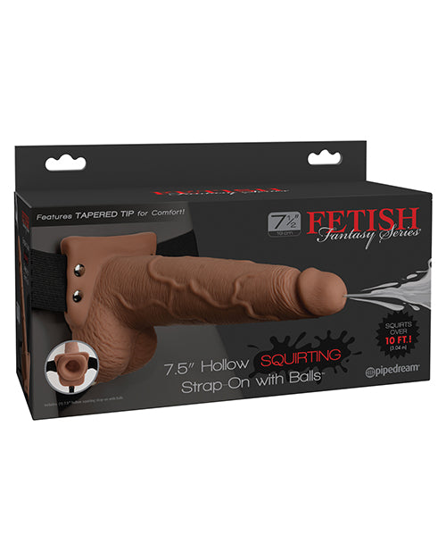 Fetish Fantasy Series 7.5" Hollow Squirting Strap On W/balls | Tan