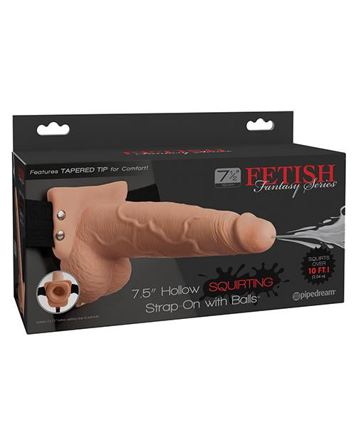 Fetish Fantasy Series 7.5" Hollow Squirting Strap On W/balls | Flesh