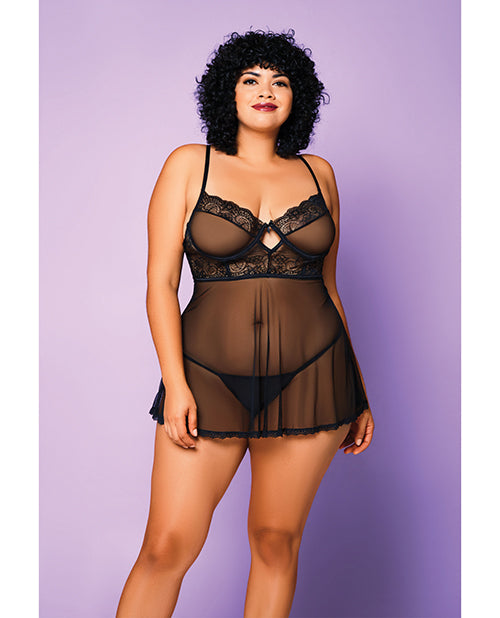 Soft Mesh Babydoll & G-string