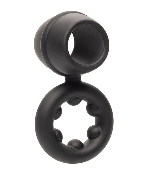 Alpha Liquid Silicone Dual Magnum Ring - Black | Shop Lowest Prices at Funlove.com