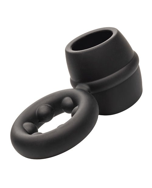 Alpha Liquid Silicone Dual Magnum Ring - Black | Shop Lowest Prices at Funlove.com