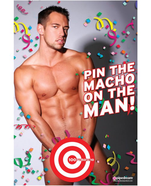 Bachelorette Party Favors Pin The Macho On The Man Game | Shop Lowest Prices at Funlove.com