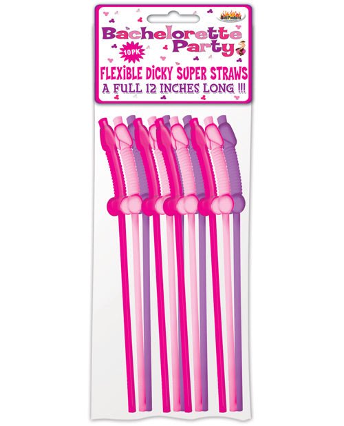 Bachelorette Party Flexy Super Straws 10 - Pack | Shop Lowest Prices at Funlove.com