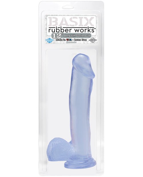 Basix Rubber Works 12" Dong With Suction Cup | Shop Lowest Prices at Funlove.com