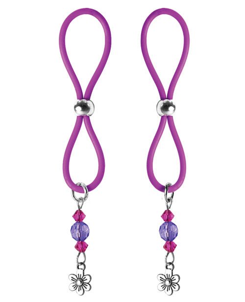 Bijoux De Nip Nipple Halos Flower Charm - Purple | Shop Lowest Prices at Funlove.com