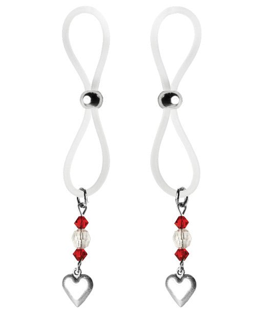 Bijoux De Nip Nipple Halos Heart Charm - Red/clear | Shop Lowest Prices at Funlove.com