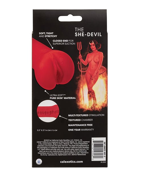 Cheap Thrills The She - devil Pussy Masturbator - Red | Shop Lowest Prices at Funlove.com