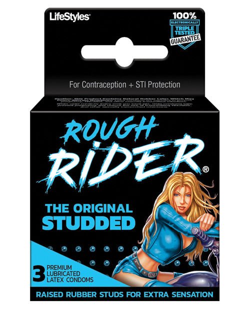 Contempo Rough Rider Studded Condom Pack - Pack Of 3 | Shop Lowest Prices at Funlove.com