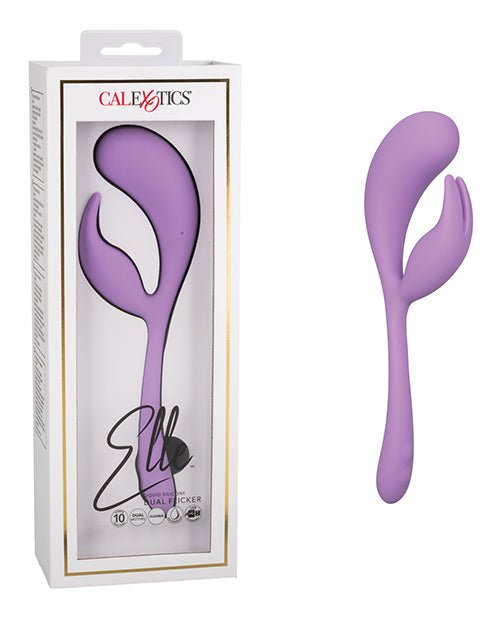 Elle Liquid Silicone Dual Flicker - Purple | Shop Lowest Prices at Funlove.com