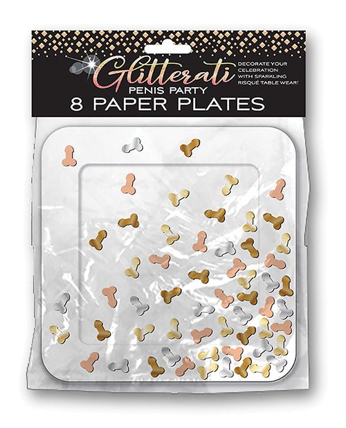 Glitterati Penis Party Pates - Pack Of 8 | Shop Lowest Prices at Funlove.com