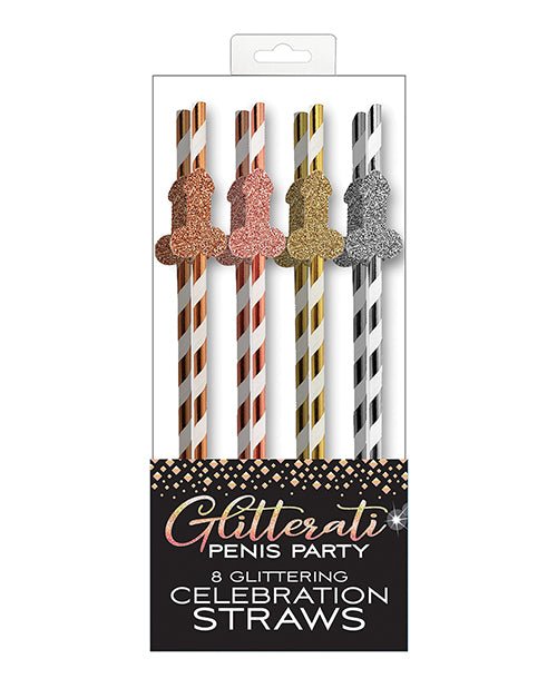 Glitterati Penis Party Straws - Pack Of 8 | Shop Lowest Prices at Funlove.com