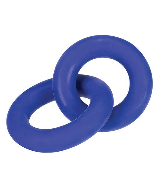 Hunky Junk Duo Linked Cock & Ball Rings - Cobalt | Shop Lowest Prices at Funlove.com
