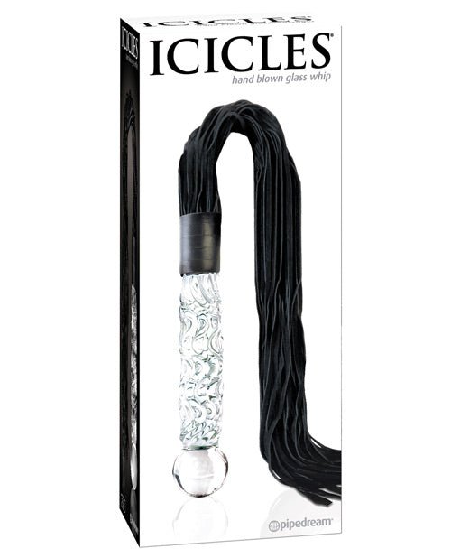 Icicles No. 38 Hand Blown Glass Handled Whip - Clear | Shop Lowest Prices at Funlove.com