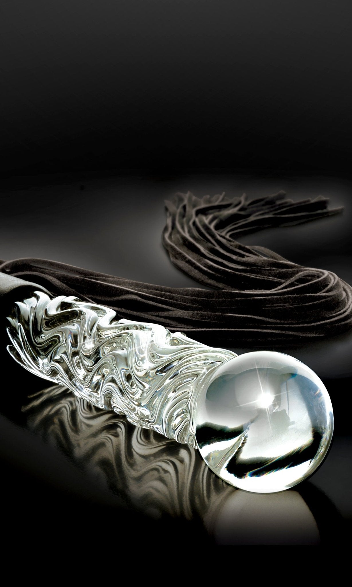 Icicles No. 38 Hand Blown Glass Handled Whip - Clear | Shop Lowest Prices at Funlove.com