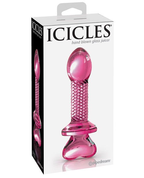Icicles No. 82 Hand Blown Glass Butt Plug - Ribbed/pink | Shop Lowest Prices at Funlove.com