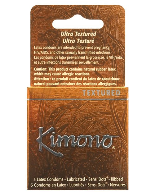Kimono Textured Ribbed+sensi Dots Condom - Box Of 3 | Shop Lowest Prices at Funlove.com