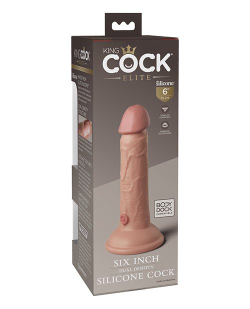 King Cock Elite 6" Dual Density Silicone Cock | Shop Lowest Prices at Funlove.com