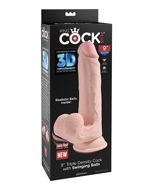 King Cock Plus Triple Density Cock W/swinging Balls - Ivory | Shop Lowest Prices at Funlove.com