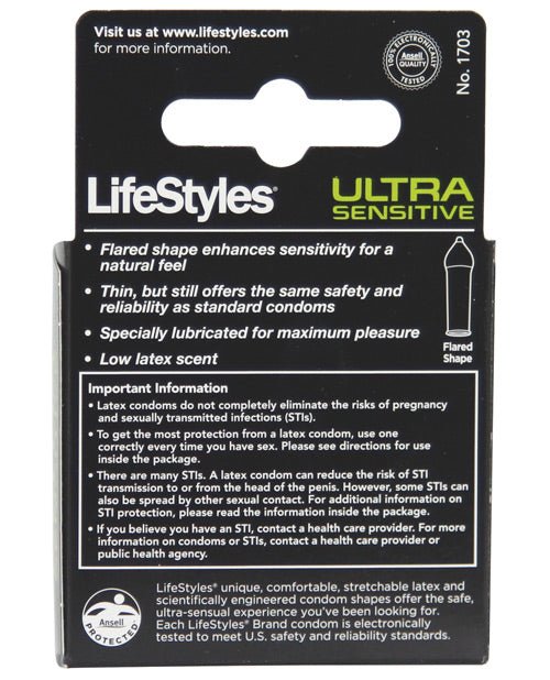 Lifestyles Ultra Sensitive - Box Of 3 | Shop Lowest Prices at Funlove.com