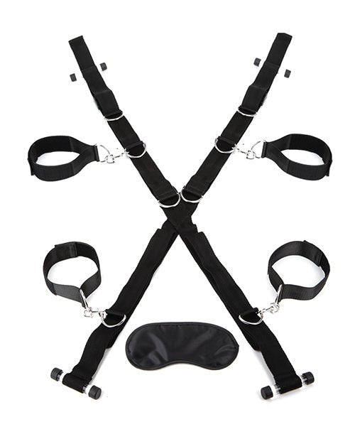 Lux Fetish Over The Door Cross W/4 Universal Soft Restraint Cuffs | Shop Lowest Prices at Funlove.com