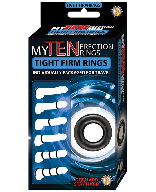 My Ten Erection Rings Tight Firm Rings - Black | Shop Lowest Prices at Funlove.com