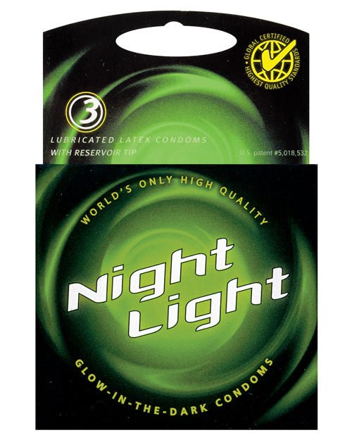 Night Light Glow In The Dark Condom - Box Of 3 | Shop Lowest Prices at Funlove.com