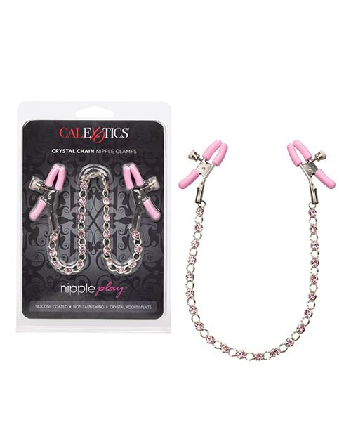 Nipple Play Crystal Chain Nipple Clamps - Pink | Shop Lowest Prices at Funlove.com