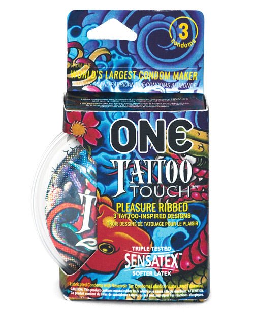 One Tattoo Touch Condoms 3 - Pack | Shop Lowest Prices at Funlove.com