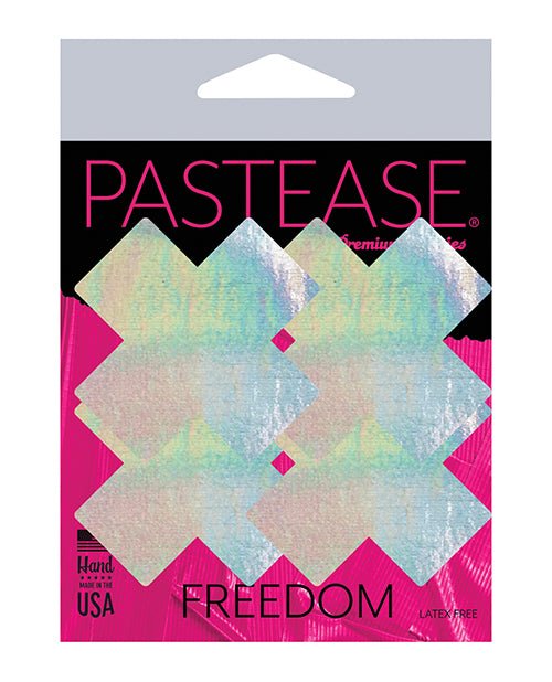 Pastease Holographic Plus X - Silver O/s Pack Of 2 Pair | Shop Lowest Prices at Funlove.com