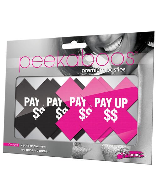 Peekaboos Pay Up Pasties - 2 Pairs 1 Black/1 Pink | Shop Lowest Prices at Funlove.com