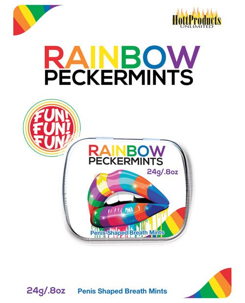 Rainbow Pecker Shape Candies In Tin - carded | Shop Lowest Prices at Funlove.com