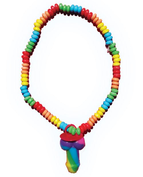 Rainbow Stretchy Cock Candy Necklace | Shop Lowest Prices at Funlove.com