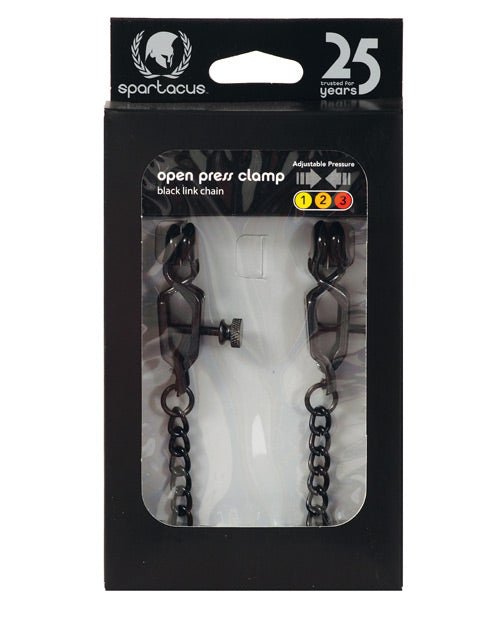 Spartacus Adjustable Alligator Nipple Clamps W/black Chain | Shop Lowest Prices at Funlove.com